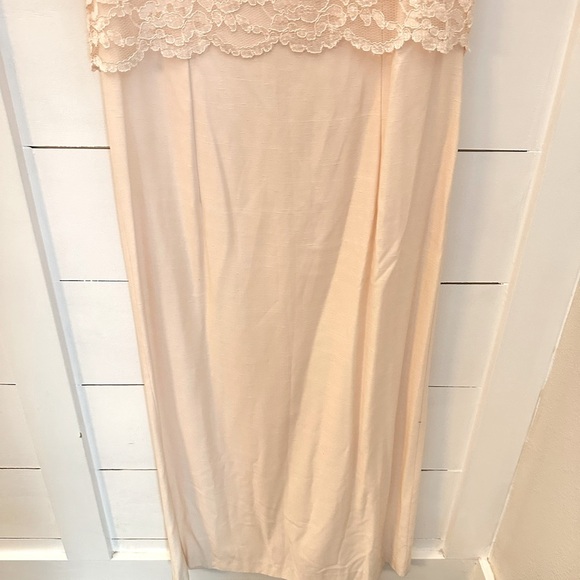 Y2K VIRGO II 12 pale pink lace midi woman nylon bridal coastal party dress - Picture 2 of 9